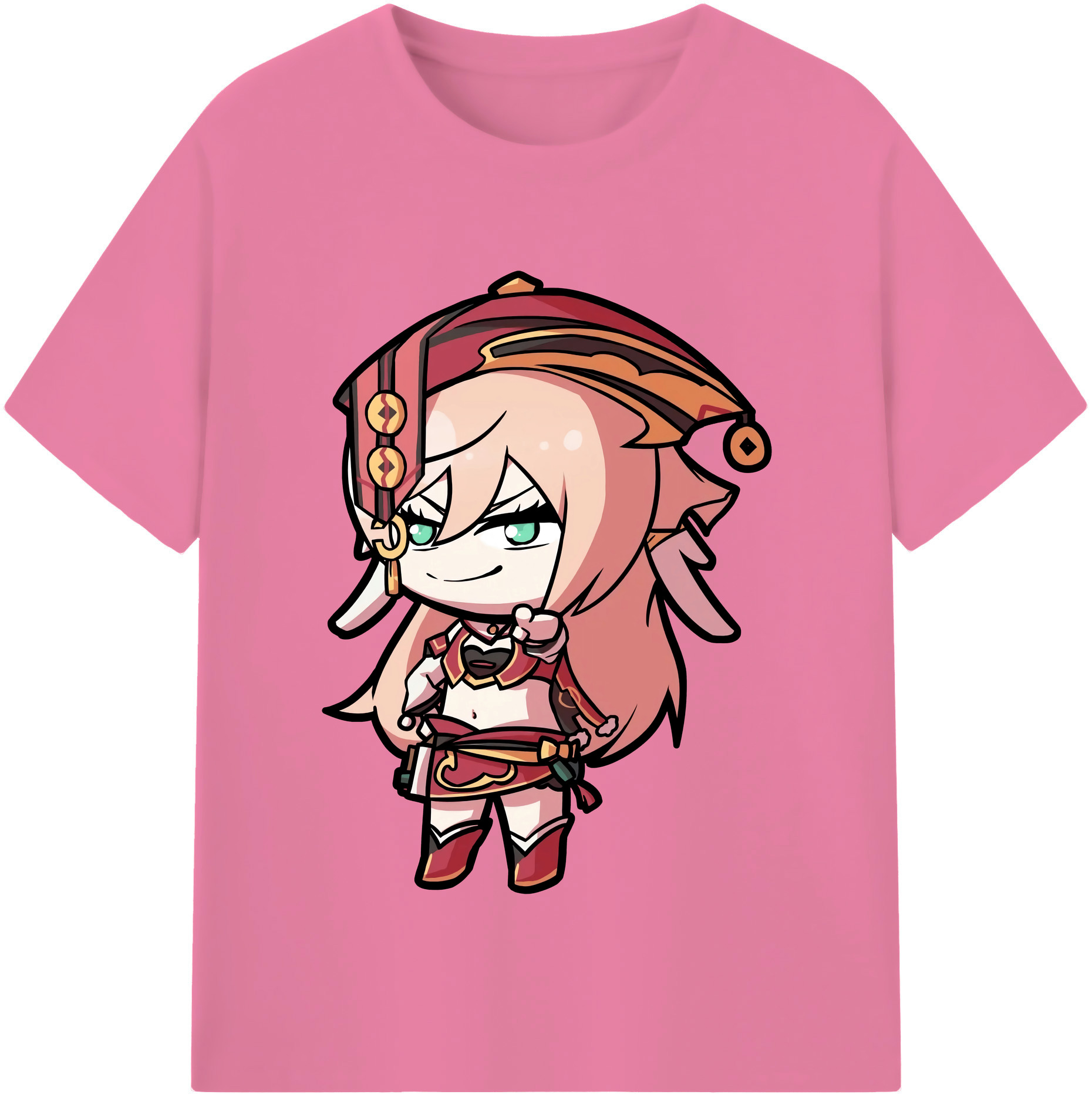 げんし神 ヤンフェイ genshin Yanfei 綿100％半袖Tシャツ（フロントプリント）